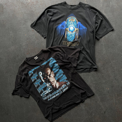 BLACK GRAPHIC T-SHIRT VINTAGE BOX - 2 PIECE - The Vintage Box Company