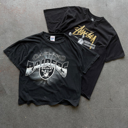 BLACK GRAPHIC T-SHIRT VINTAGE BOX - 2 PIECE - The Vintage Box Company