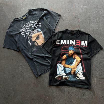BLACK GRAPHIC T-SHIRT VINTAGE BOX - 2 PIECE - The Vintage Box Company
