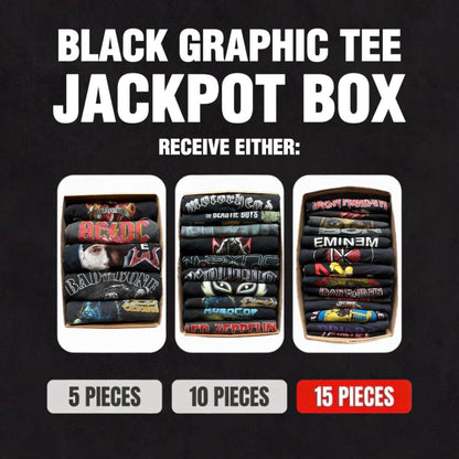 BLACK GRAPHIC T-SHIRT VINTAGE BOX - JACKPOT BOX